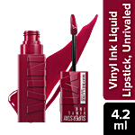 Maybelline New York Superstay Vinyl Ink Liquid Lipstick - High Shine, Long-Lasting, Smudge Proof 4.2 ml Unrivaled