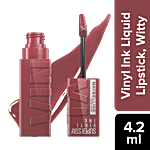 Maybelline New York Superstay Vinyl Ink Liquid Lipstick - High Shine, Long-Lasting, Smudge Proof 4.2 ml Witty