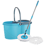 Sparkmate By Crystal King Spin Mop Bucket, 1 Free Microfber Refill, 360° Cleaning, Height Adjustable Rod 1 pc 