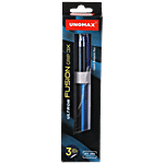 Unomax Fusion Grip 3X Liquid Ball Pen - Jet Ink, For Smooth Writing, 0.7 mm, Blue 10 pcs 