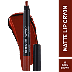 Half N Half Matte Lip Crayon - 24H Super Stay, Velvety Soft, Long-Lasting & Non-Transfer 3.5 g 17 Born Brown