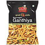 JABSONS Gujarati Namkeen - Bhavnagari Ganthiya, Soft Chickpeas Flour Sticks With Black Pepper 120 g