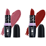 Plum Matterrific Lipstick Fab Festive Duo - Highly Pigmented, Lightweight, Moisturising 4.2 g (Pull Me Roser 121, Bold School 130)