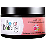 Boho Botanist Rose & Peony Sugar Body Scrub - Tan Removal Glowing Skin, For Dull, Rough Skin 200 g