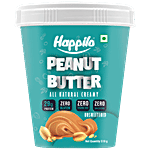 Happilo All Natural Peanut Butter - Creamy, Unsweetened, High In Protein, Gluten Free 510 g