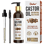 Dabur Castor Oil - 100% Natural, Cold-Pressed, Hydrates Skin, Reduces Wrinkles 200 ml 
