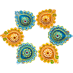 SriRudra Decorative Colour Diya - S5, Eco-Friendly, For Decorations 6 pcs