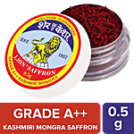 Lion Saffron Kashmiri Mongra Kesar Grade A++ - Used For Cooking, Glowing Skin, Safe For Pregnant Women 0.5 g 
