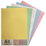 Se7en A4 Size Ruled Paper - Pastel Colours 50 Sheets