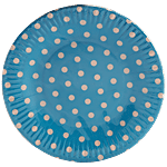 Se7en Polka Dot Paper Plate - For Parties, Picnics & Occasions, Small, Sky Blue 10 pcs 