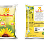 AVI Health-Shine Refined Sunflower Oil - Fortified With Vitamins, For Healthy Heart 1 L Pouch