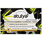 Atulya Activated Bamboo Charcoal Shampoo - Deep Cleansing, Removes Dead Skin Cells 300 ml