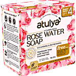 Atulya Vitamin Rich Rose Water Soap - Cleansing & Refreshing, Value Pack 300 g (Pack of 4)