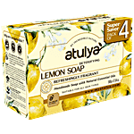 Atulya Detoxifying Lemon Soap - Handmade, Refreshing Fragrant, Value Pack 300 g (Pack of 4)