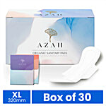 Azah Rash-Free Organic Sanitary Pads - All XL, With Disposable Bags 30 pcs 