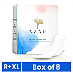 Azah Rash-Free Organic Sanitary Pads 8 pcs (4XL + 4 Regular)