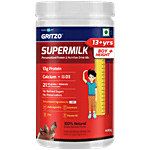 Gritzo SuperMilk Height+ For 13+ Year Boys,13 g Protein With Zero Refined Sugar - Double Chocolate 400 g