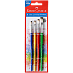 Faber castell Paint Brush - Flat Tri-Grip, Synthetic Hair, Assorted, Nos. 1, 2, 4, 6 1 pc (Set of 4)