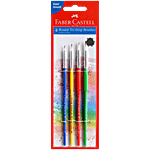 Faber castell Paint Brush - Tri Grip, Synthetic Hair, Round, Assorted Nos. 0, 2, 4, 6 1 pc (Set of 4)