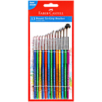 Faber castell Paint Brush - Tri Grip, Synthetic Hair, Round, Assorted Nos. 0, 1, 2, 3, 4, 5, 6, 7, 8, 9, 10, 11 & 12 1 pc (Set of 13)