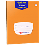 Target Publications Single Line Ruled Notebook - 76 Pages, Soft Bound, Brown 57 GSM 1 pc 