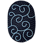 VTI Home Collection Cotton Polyester Hand Woven Braided Doormat - Long Lasting, Blue 385 g