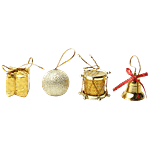 Aarush Festivities Assorted Christmas/Xmas Tree Ornaments - For Decoration, Value Pack, Golden 26 pcs