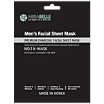 Mirabelle Cosmetics Korea Men's Premium Charcoal Facial Sheet Mask - Oil-control, Nourishes & Hydrates Skin 25 ml (1 pc)