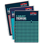 Luxor Premium Exercise Notebook - Ruled, Single Line, Spiral Binding, 240 mm x 180 mm, 250 Pages 3 pcs