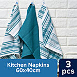 bb home Kitchen Napkins - Rhine, Green, 60 x 40 cm, Large 3 pcs