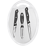 Prestige Tru-Edge Knife Set - Utility Knife, Pairing Knife, Peeler & Board 4 pcs 