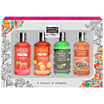 Bryan & Candy  Bath & Shower Gel Gift Set - Strawberry, Orange, Green Tea & Cocoa, For Women 150 ml (Pack of 4)
