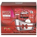 Bryan & Candy  Bath Tub Gift Set - Strawberry, Complete Home Spa Experience, For Men & Women 4 pcs
