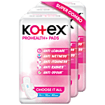 Kotex ProHealth+ Sanitary Pads - Ultra Thin, No Leakage, No Wetness, Rash Free, XL+ 42 pcs (Pack of 3)