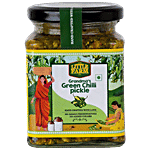The Little Farm Co Grandma's Green Chilli Pickle - Fresh Aroma, Spicy 250 g