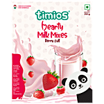 Timios High Protein Berry Full Hearty Milk Mix - No Sugar, With Oats, Organic Jowar, Strawberry Powder 250 g Box