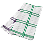 Brodees Cotton Kitchen Towel - Green & Purple, Big Checked, 40 x 60 Cm, Easy Wash 2 pcs 