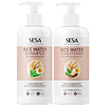 Sesa Rice Water Hair Smoothening Combo - Shampoo & Conditioner 2 pcs Bottle (300 ml + 300 ml)