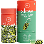 Wellbeing Nutrition Slow Multi + Omega Capsules For 50+ With 29 Essential Nutrients With Heart, Cognition & Vision Matrix In Vegan Omega Oil 60 pcs