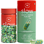 Wellbeing Nutrition Slow Multi + Omega Capsules For Him - 23 Essential Nutrients For Energy, Cognition & Immunity 60 pcs