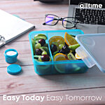 All Time Plastic Salad Box With Dip Container - Assorted Colour, Food Grade 1.45 L 