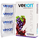VEEON Play Safe Flavored Condoms - Black Grapes 10 pcs
