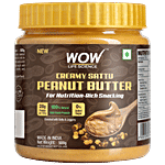 WOW Life Science  Creamy Sattu Peanut Butter - Natural, Rich In Protein, No Added Sugar 500 g 