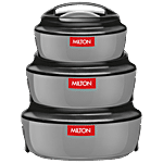 Milton Ernesto Inner Stainless Steel Jr. Casserole - Microwave Safe, BPA Free, Grey 3 pcs 