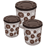 Flair Plastics Kit Mate - Classic Container, Food Grade, BPA Free, Brown 3 pcs