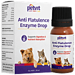 Petvit Anti Flatulence Enzyme Drops - Supports Digestion, For Dogs, Cats & Birds, All Ages 30 ml 