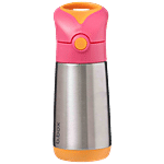 Bbox Insulated Straw Sipper Drink Water Bottle - Strawberry Shake PInk & Orange 350 ml