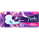 Fem Ultra Care Sanitary Pads - XL+, With Wings, Cottony Cover, 2X More Absorption 30 pcs 