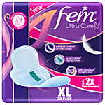 Fem Ultra Care Sanitary Pads - XL, With Wings, Cottony Cover, 2X More Absorption 20 pcs 