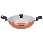 Renberg Aluminium Kadai - Non Stick Coated, 24 cm, With Lid, Bakelite Handle, Orchid 2.1 l